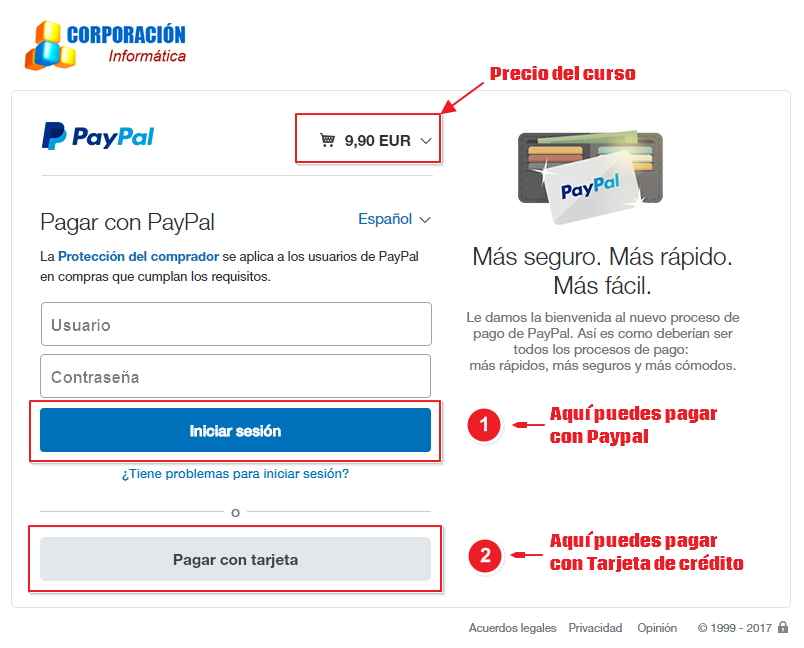 como pagar con paypal